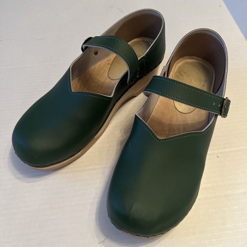 Sven Clogs 41/US 10โ10.5 Shoes Green Made In USA Casual Comfort Mary Jane VGUC